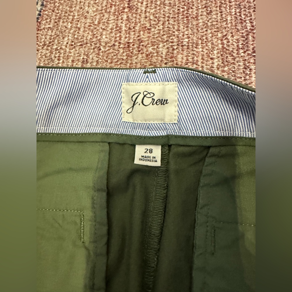 J Crew Slim Boyfriend chino 28 Green cotton khakis ankle - Picture 6 of 8